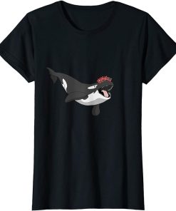 Cute Orca Floral Gift I Killer Whale Head Flowers T-Shirt