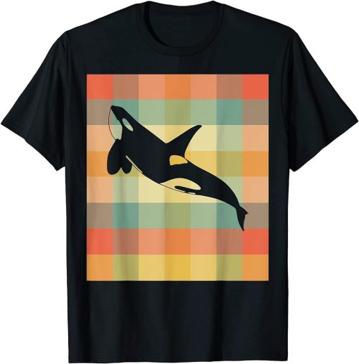 Killer Whale Orca Silhouette Shirt - Retro Vintage T-Shirt