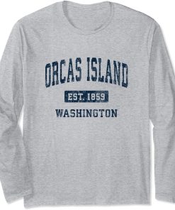 Orcas Island Washington WA Vintage Athletic Sports Design Long Sleeve T-Shirt