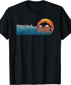 Vintage Whitehaven Beach, Retro 80s Orca Sunset T-Shirt