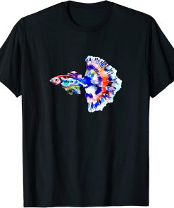 Colorful Rainbow Guppy Million-fish, Dad Mom Birth-day T-Shirt