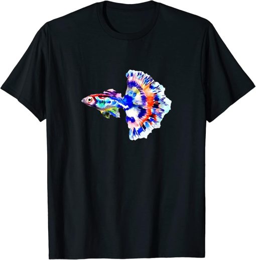 Colorful Rainbow Guppy Million-fish, Dad Mom Birth-day T-Shirt